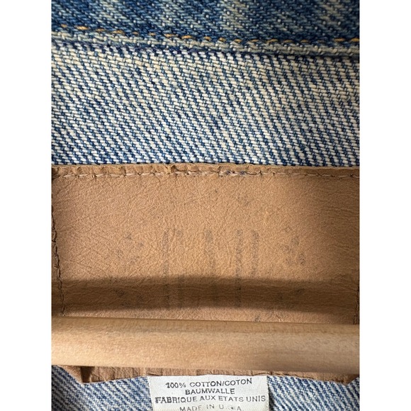 Vintage‎ Gap Denim Jacket Western Southwest Painted Cow Skull Fringe Unique S - Picture 9 of 9